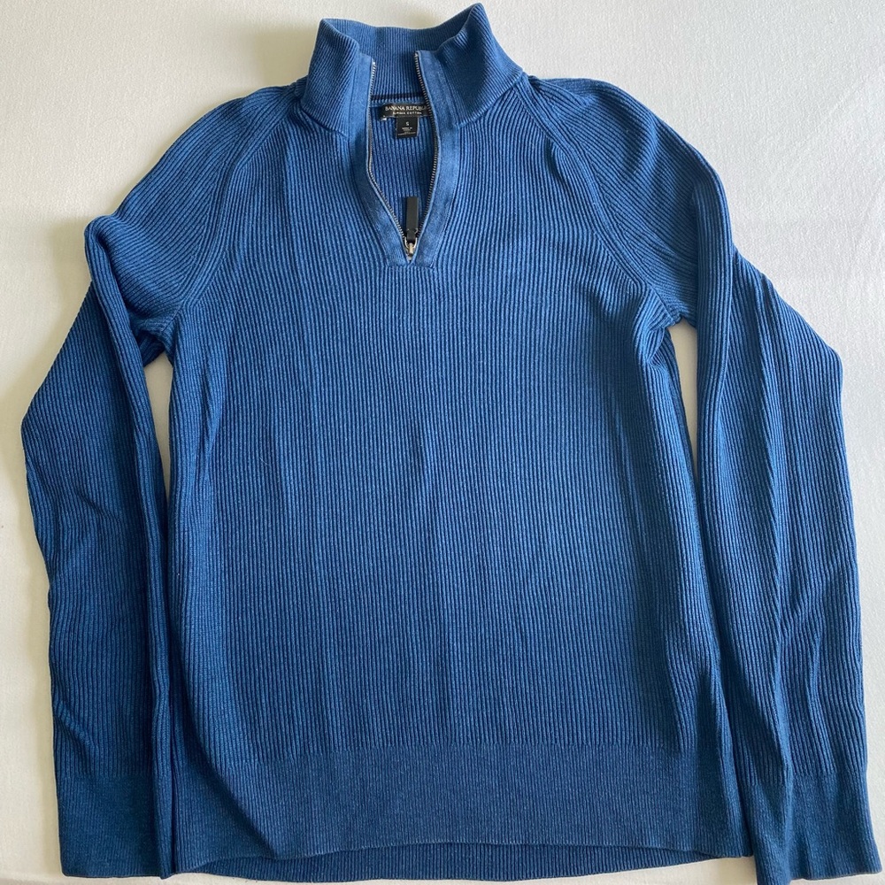 Blue Quarter-zip Sweater